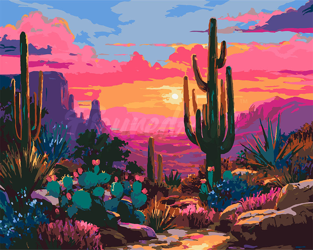 Peinture par numéros Figured'Art Paysage Désertique Coloré