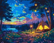 Charger l&#39;image dans la galerie, Peinture par numéros Figured&#39;Art Nuit de Camping Étoilée