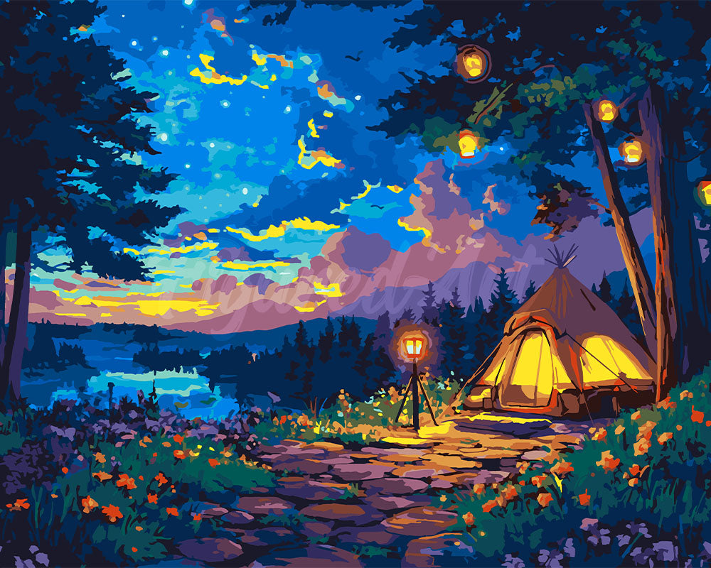 Peinture par numéros Figured'Art Nuit de Camping Étoilée