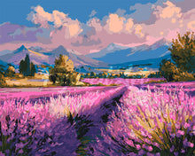 Charger l&#39;image dans la galerie, Peinture par numéros Figured&#39;Art Champs de Lavande au Crépuscule