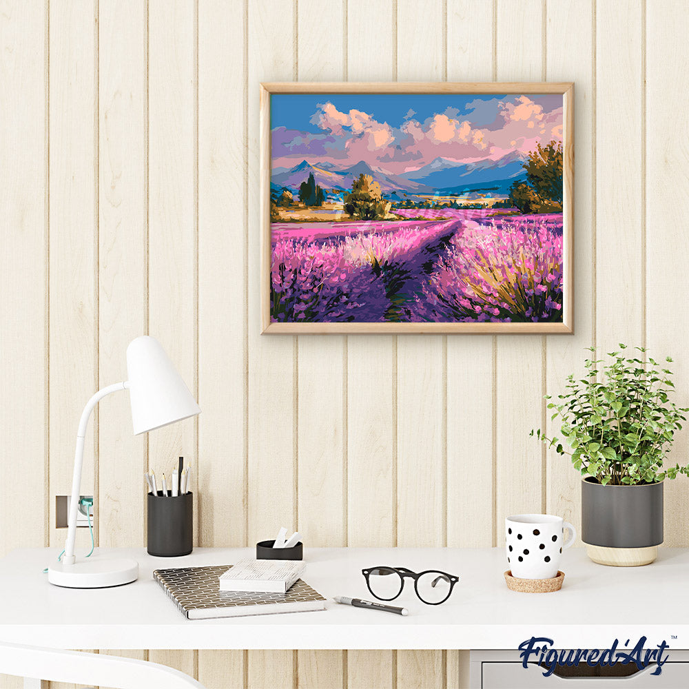 Tableau Peinture Champ de Lavande | Peinture Nature Tableau Peinture Champ de Lavande | Peinture Nature