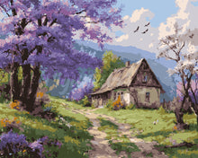 Charger l&#39;image dans la galerie, Peinture par numéros Figured&#39;Art Cottage sur l’Allée des Jacarandas