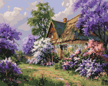 Charger l&#39;image dans la galerie, Peinture par numéros Figured&#39;Art Cottage au Jardin de Lilas