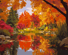 Charger l&#39;image dans la galerie, Peinture par numéros Figured&#39;Art Arbres Dorés de l’Automne
