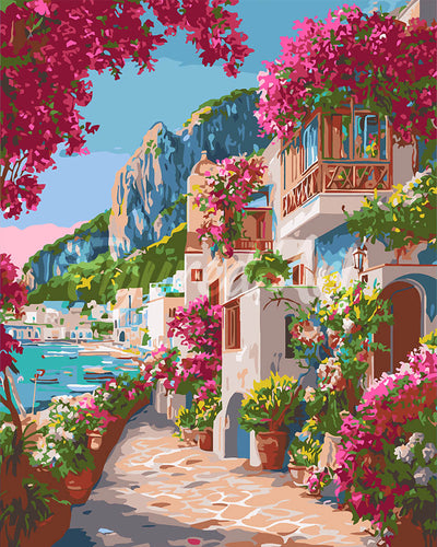 Peinture par numéros Figured'Art Allée Fleurie de Capri