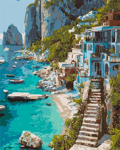 Peinture par numéros Figured'Art Paradis au Bord de la Falaise