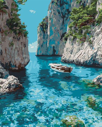 Peinture par numéros Figured'Art Crique Bleue Paisible