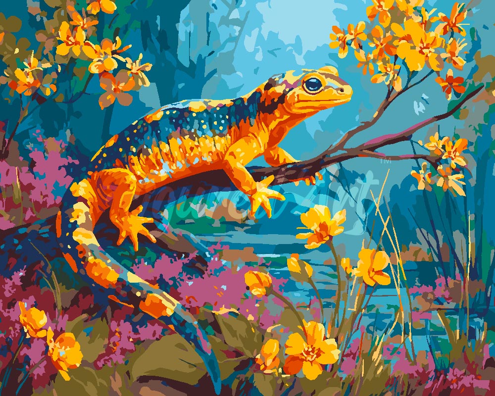 Peinture par numéros Figured'Art Salamandre Dorée
