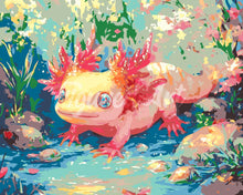 Charger l&#39;image dans la galerie, Peinture par numéros Figured&#39;Art Axolotl au Soleil