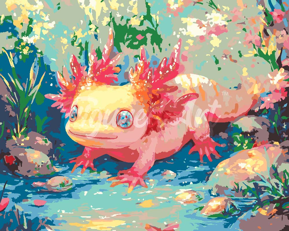 Peinture par numéros Figured'Art Axolotl au Soleil