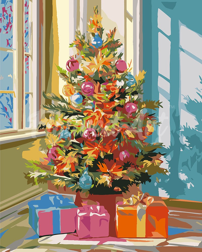 Peinture par numéros Figured'Art Sapin de Noël Lumineux