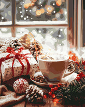 Charger l&#39;image dans la galerie, Peinture par numéros Figured&#39;Art Pause Café de Noël