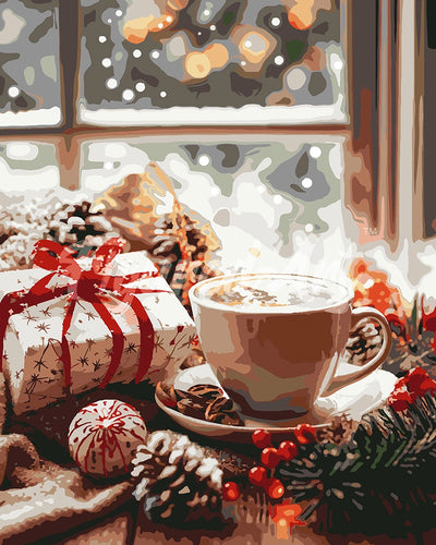 Peinture par numéros Figured'Art Pause Café de Noël