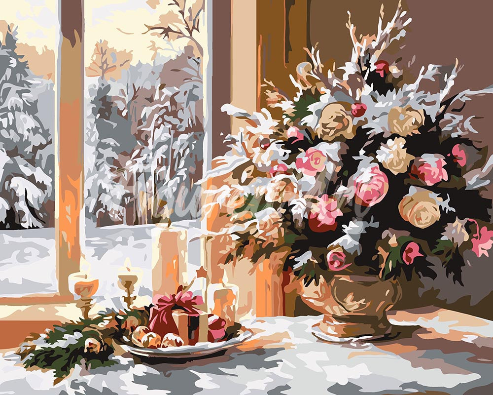 Peinture par numéros Figured'Art Veillée de Noël Romantique