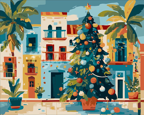 Peinture par numéros Figured'Art Place de Noël Colorée