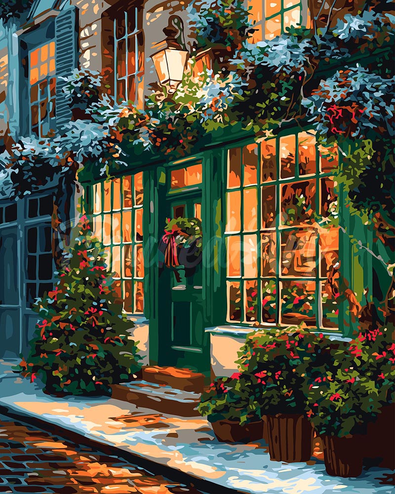 Peinture par numéros Figured'Art Porte Verte Festive