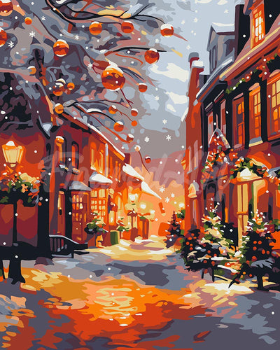 Peinture par numéros Figured'Art Noël à l'Heure Dorée