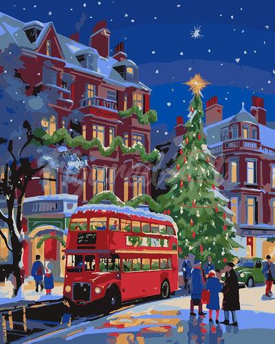 Peinture par numéros Figured'Art Rue de Noël à Londres