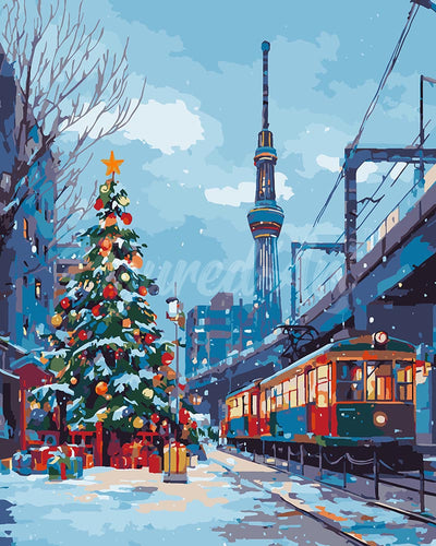 Peinture par numéros Figured'Art Noël à Tokyo
