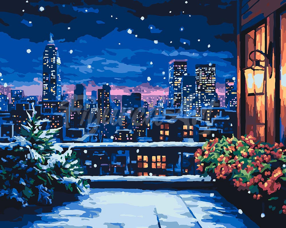 Peinture par numéros Figured'Art Balcon d'Hiver