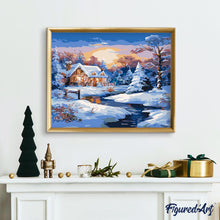 Charger l&#39;image dans la galerie, Cabane d&#39;Hiver au Coucher du Soleil