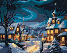 Charger l&#39;image dans la galerie, Peinture par numéros Figured&#39;Art Village de Noël Étoilé