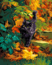 Charger l&#39;image dans la galerie, Peinture par numéros Figured&#39;Art Chat noir en automne