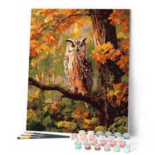 Charger l'image dans la galerie, Hibou parmi les feuilles dorées