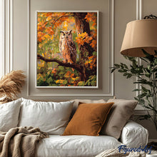 Charger l&#39;image dans la galerie, Hibou parmi les feuilles dorées