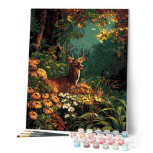 Charger l'image dans la galerie, Cerf parmi les fleurs d'automne