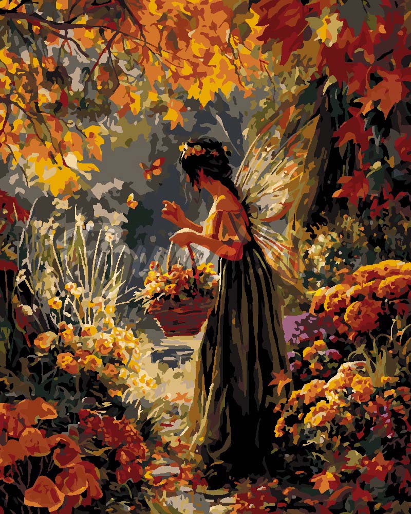 Peinture par numéros Figured'Art Fée du jardin d'automne