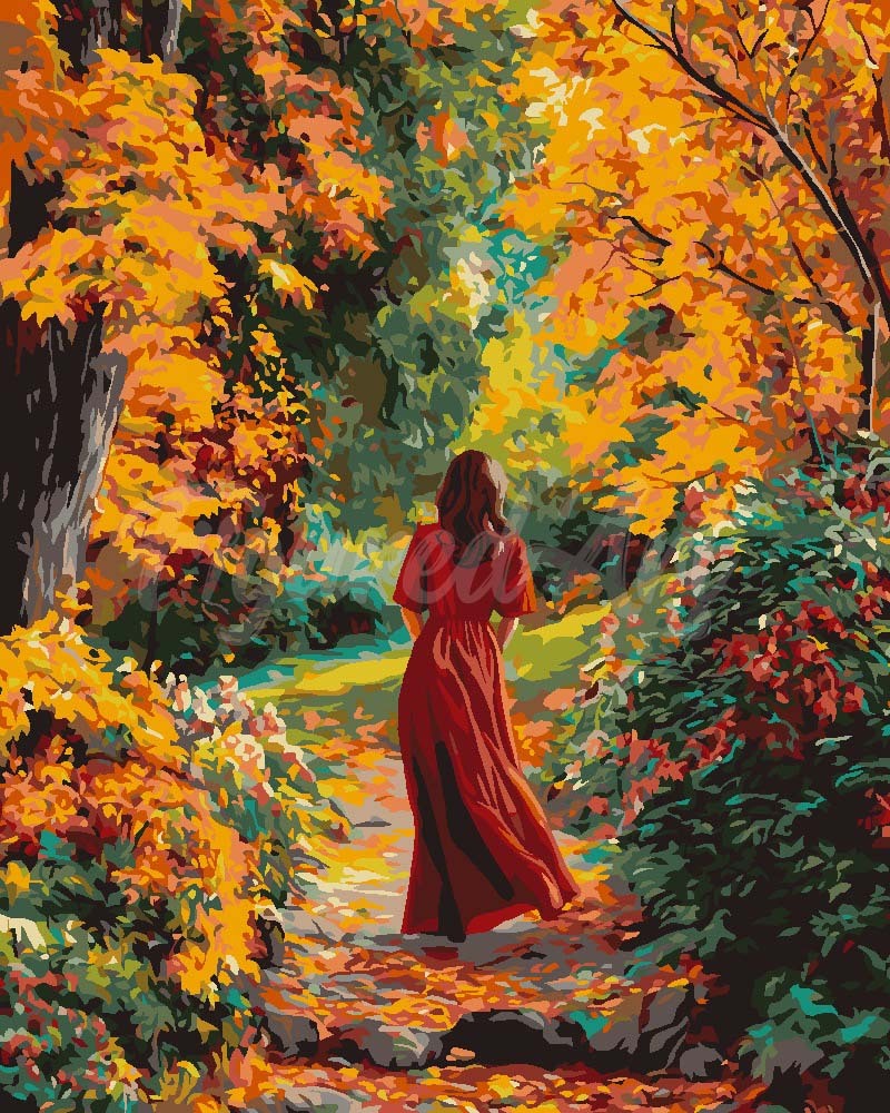 Peinture par numéros Figured'Art Femme en rouge