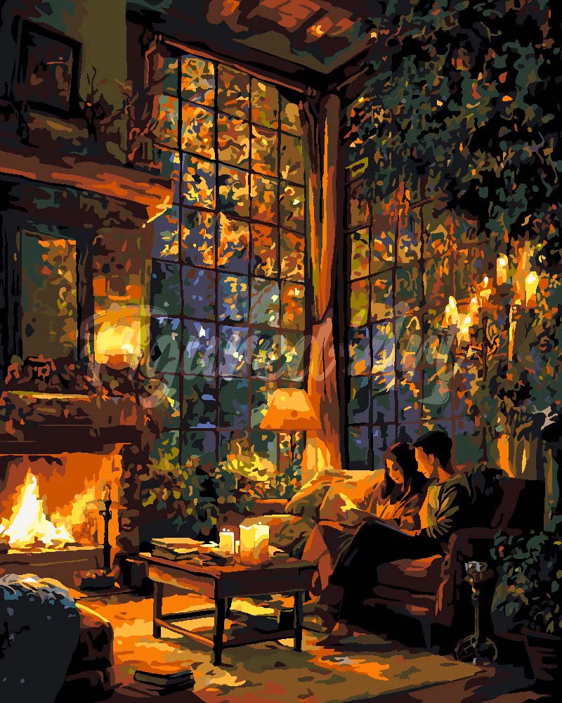 Peinture par numéros Figured'Art Soirée d'automne douillette