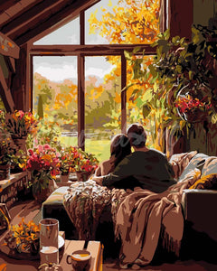 Peinture par numéros Figured'Art Étreinte du matin en automne