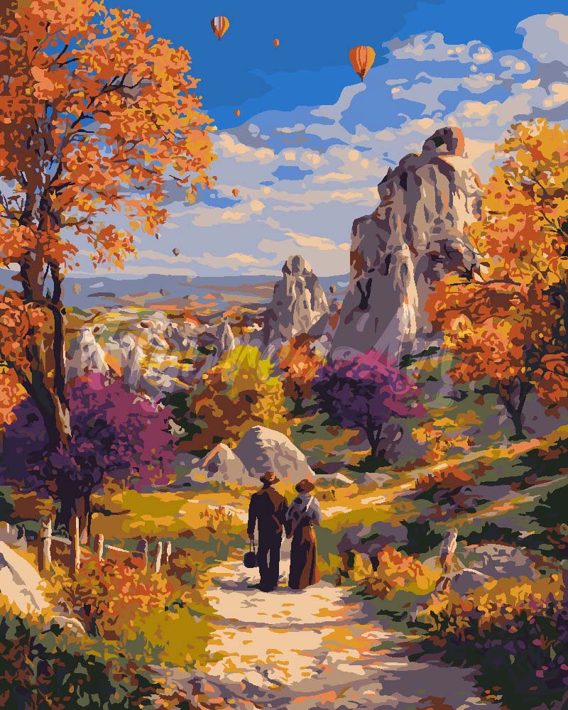 Peinture par numéros Figured'Art Automne romantique en Cappadoce