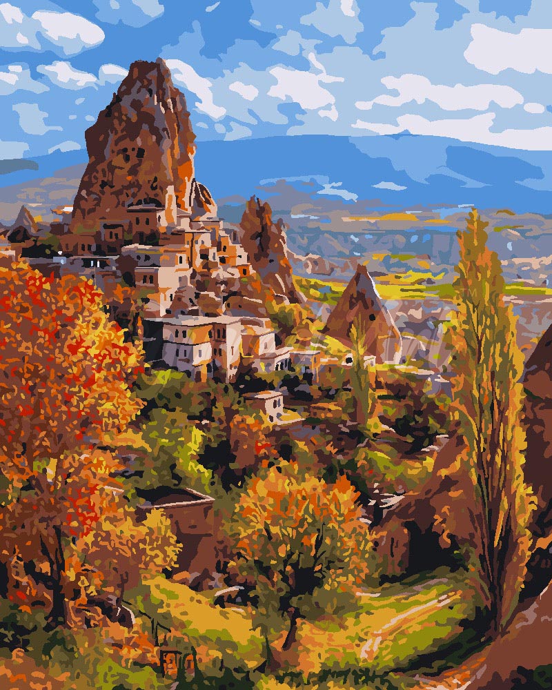 Peinture par numéros Figured'Art Château de Cappadoce à l'automne