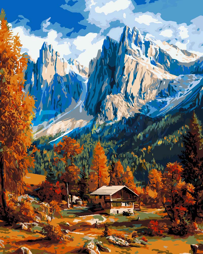 Peinture par numéros Figured'Art Automne dans les Dolomites