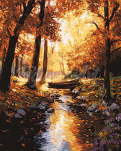 Charger l&#39;image dans la galerie, Peinture par numéros Figured&#39;Art Ruisseau doré d&#39;automne