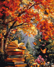 Charger l&#39;image dans la galerie, Peinture par numéros Figured&#39;Art Lecture d&#39;automne et papillons