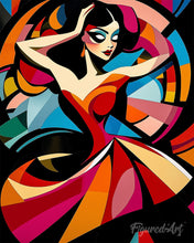 Charger l'image dans la galerie, Peinture par numéros Figured'Art Danseuse Abstraite Éclatante