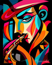 Charger l'image dans la galerie, Peinture par numéros Figured'Art Homme au Saxo Abstrait Éclatant