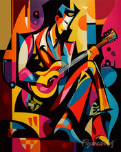 Charger l'image dans la galerie, Peinture par numéros Figured'Art Guitariste Abstrait Éclatant