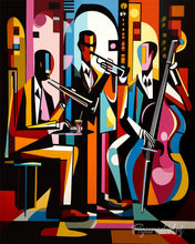Charger l'image dans la galerie, Peinture par numéros Figured'Art Groupe de Jazz Abstrait Éclatant
