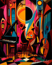 Charger l'image dans la galerie, Peinture par numéros Figured'Art Club de Jazz Abstrait Éclatant