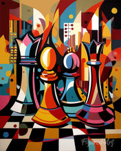 Charger l'image dans la galerie, Peinture par numéros Figured'Art Échiquier Abstrait Éclatant