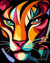 Charger l'image dans la galerie, Peinture par numéros Figured'Art Tigre 1 Abstrait Éclatant