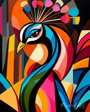 Charger l'image dans la galerie, Peinture par numéros Figured'Art Paon 1 Abstrait Éclatant