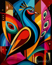 Charger l'image dans la galerie, Peinture par numéros Figured'Art Paon 2 Abstrait Éclatant