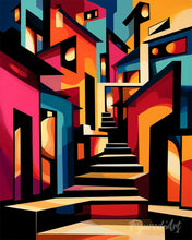 Charger l'image dans la galerie, Peinture par numéros Figured'Art Ruelle Abstraite Éclatante