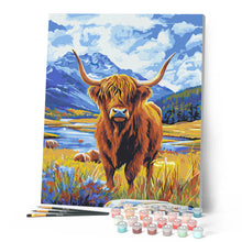 Charger l'image dans la galerie, Vache Highland au bord du lac